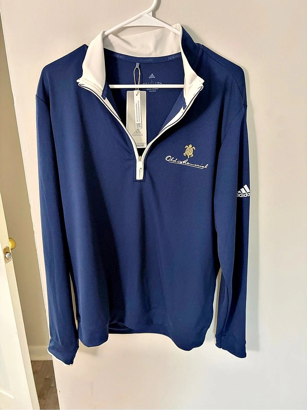adidas LT Wght Qtr Zip Quarter Zip Blue Large NWT